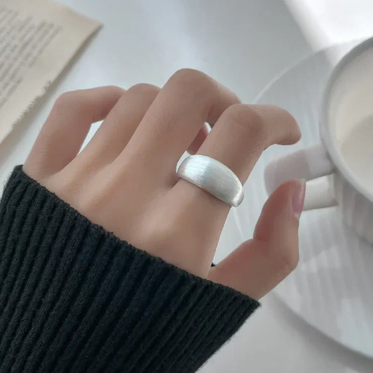 Nora - Adjustable Silver Dome Ring for Women