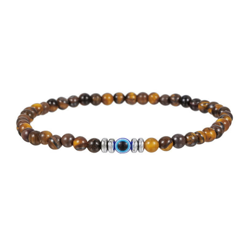 Thor - Men's 4mm Natural Stone Evil Eye Beaded Bracelet