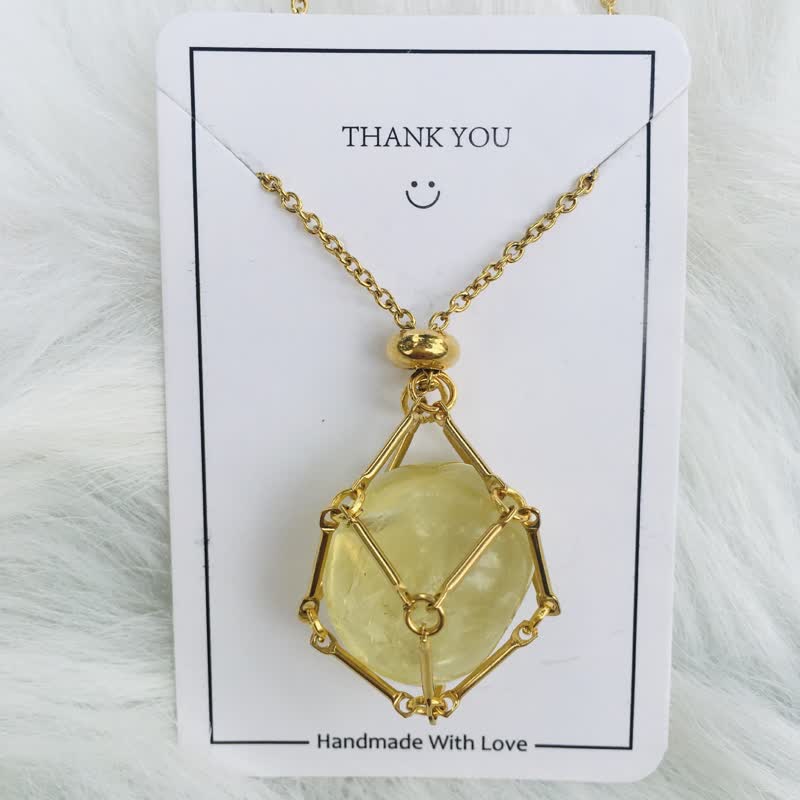 Iris - Natural Crystal Pendant Necklace for Women