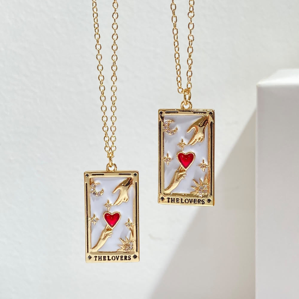 Amara - Tarot Drop Pendant Necklace with Zirconia for Women