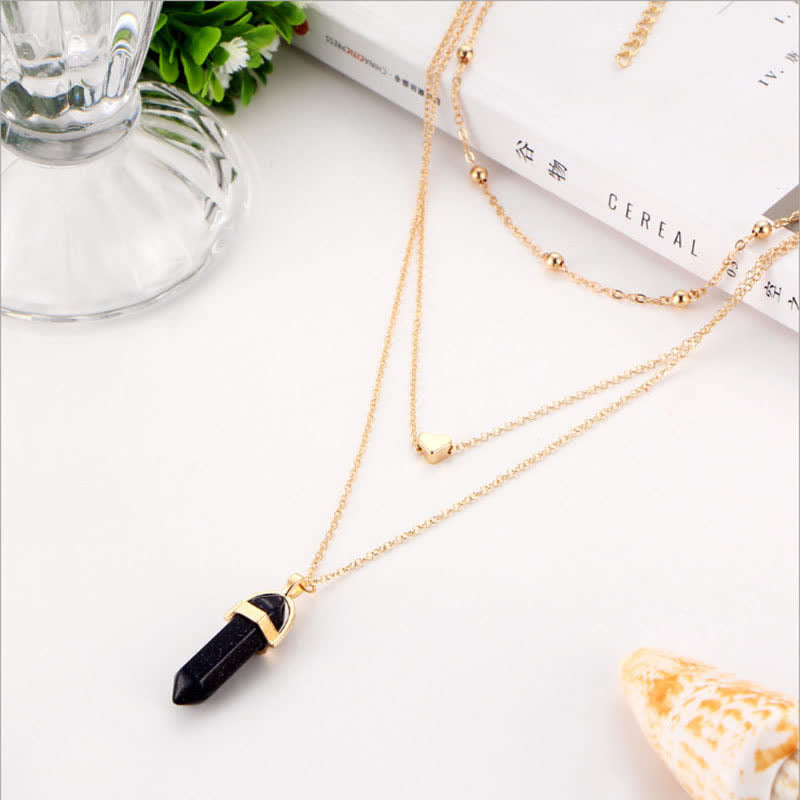 Aurora - Hexagon Natural Crystal Gemstone Necklace