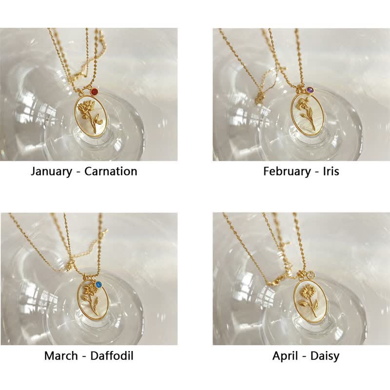 Aurora - Birthstone & Birth Flower Necklace for Women
