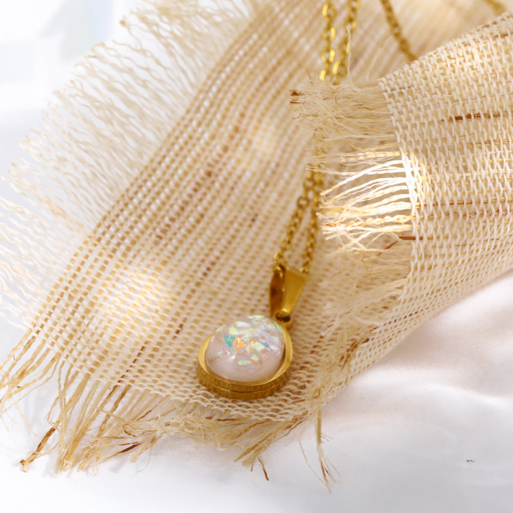 Eloise - 18K Natural Opal Drop Pendant Necklace for Women