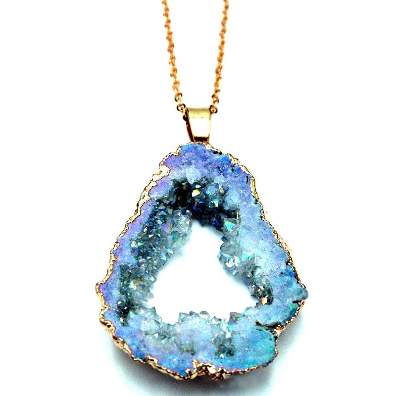 Natural Crystal Geode - Pendant Necklace