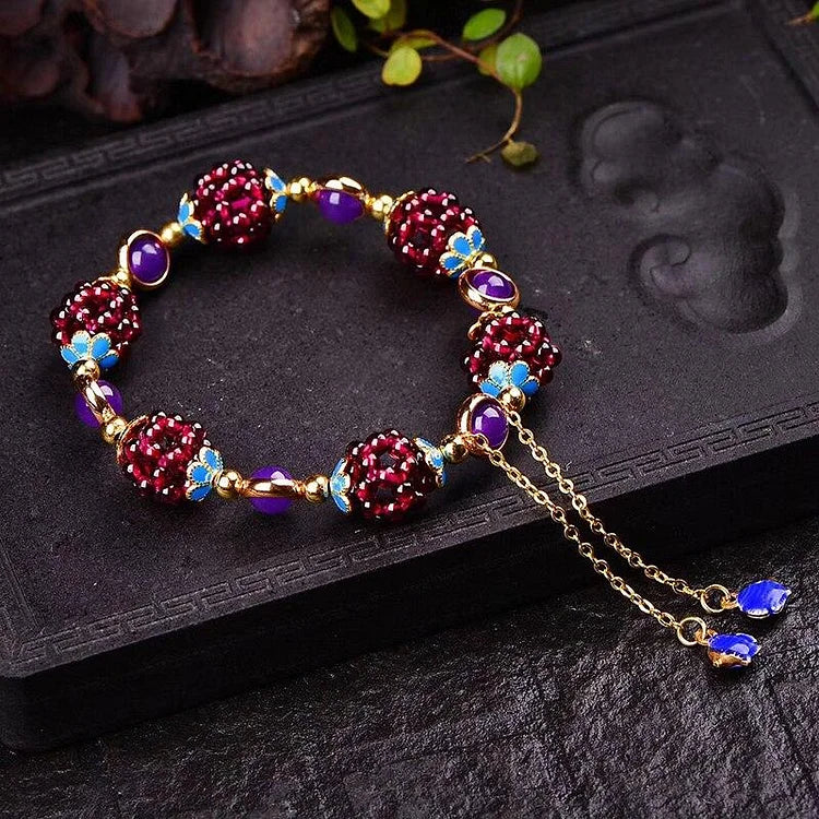 Selina - Natural Garnet Bracelet for Women