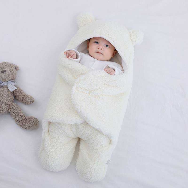 CosyCub - Teddy Fleece Baby Swaddle Sleeping Bag