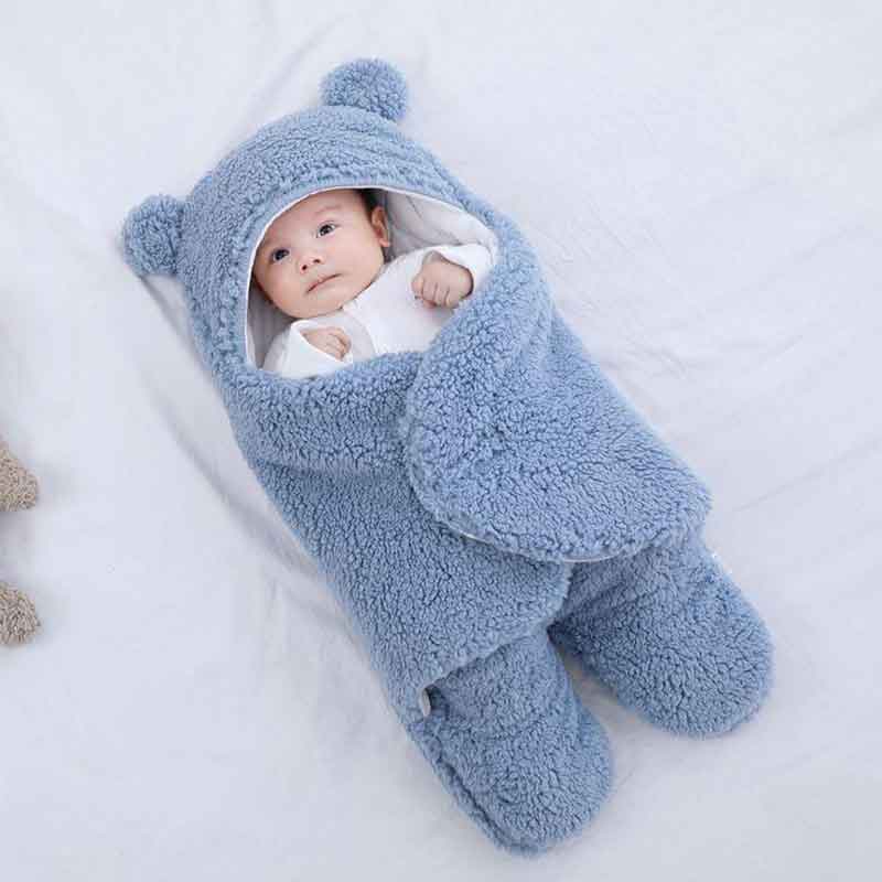 CosyCub - Teddy Fleece Baby Swaddle Sleeping Bag
