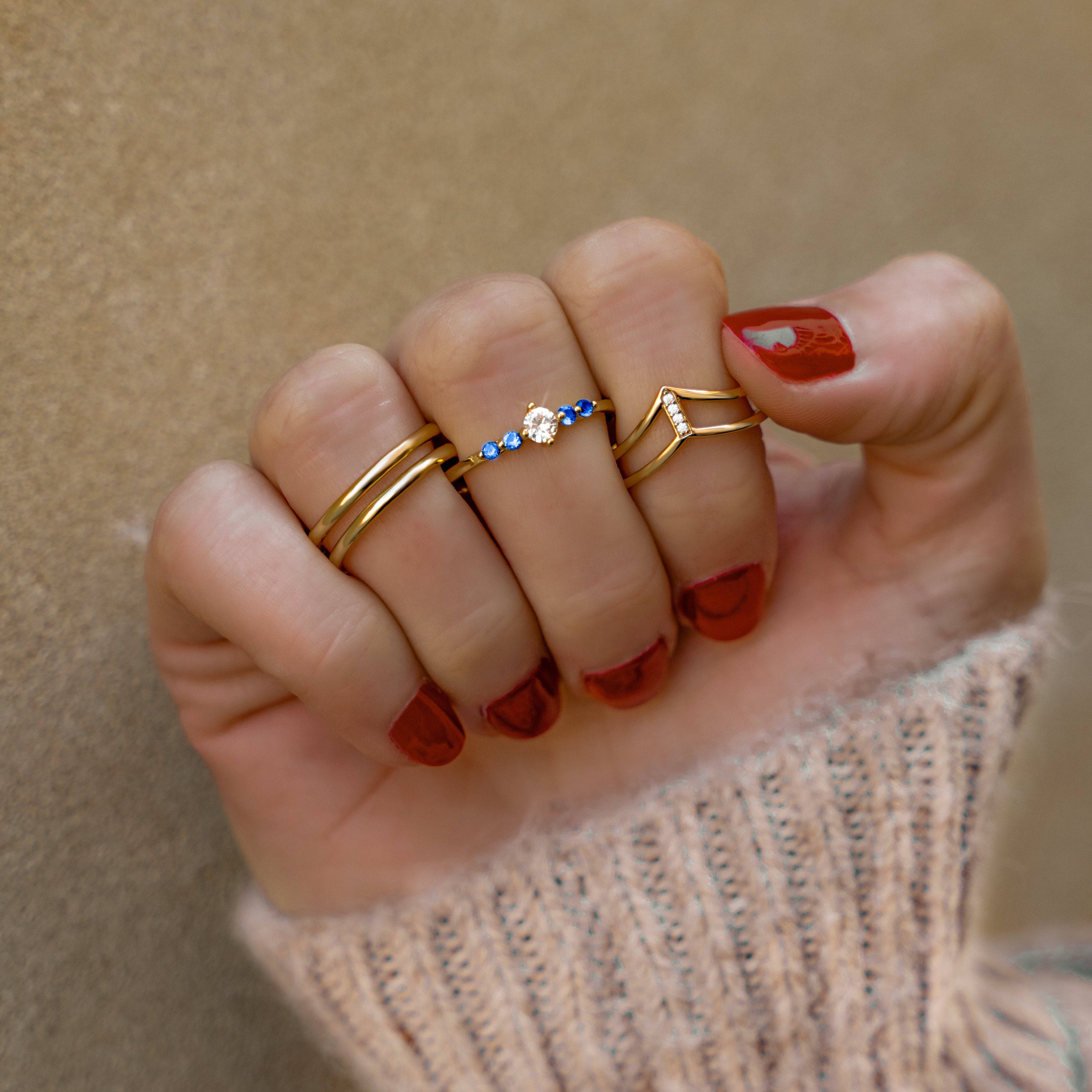 Amaya - Double Line Open Ring for Women