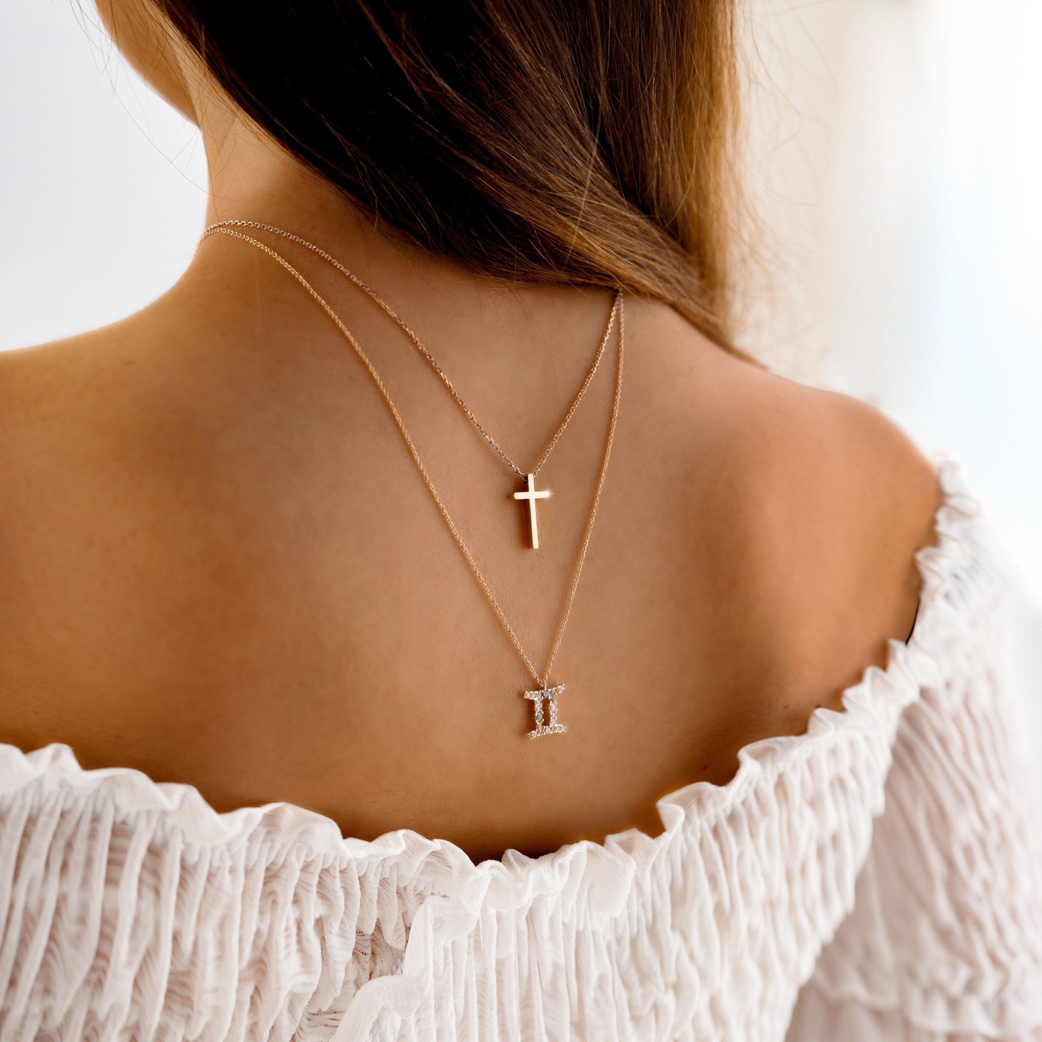 Isabella - Cross Pendant Necklace in Sterling Silver for Women