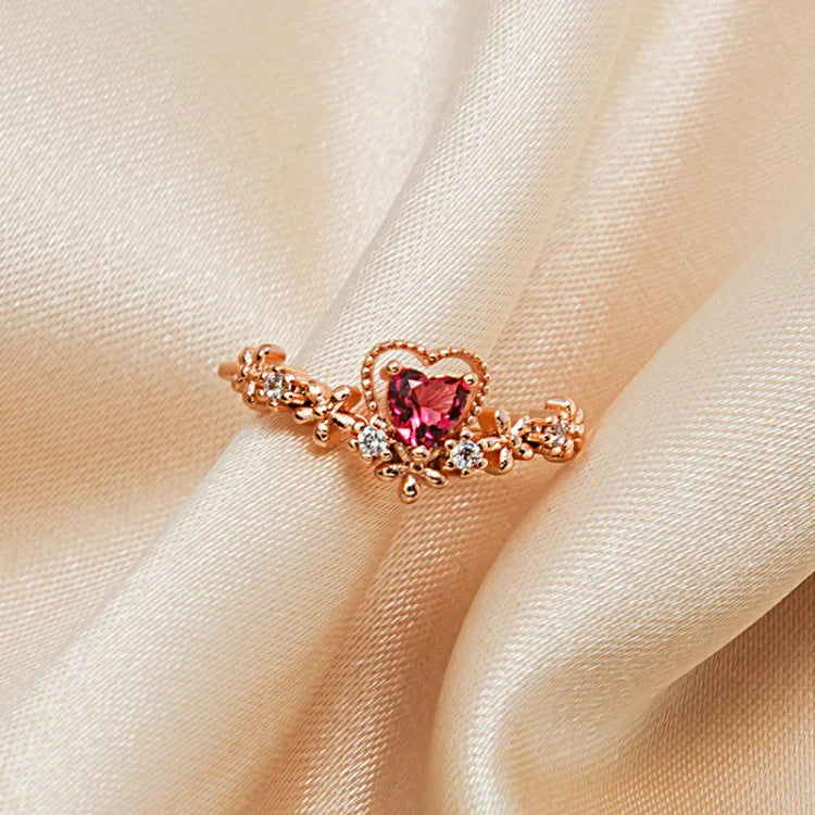 Scarlett - Red Crystal Love Ring for Women