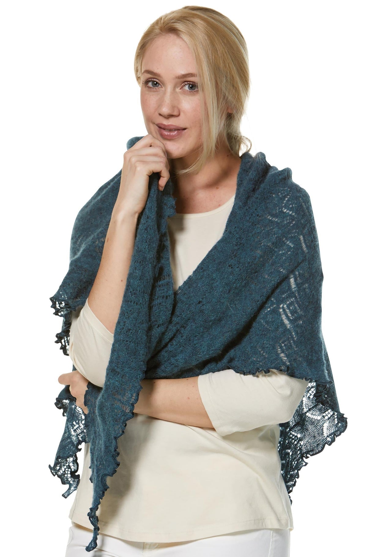 SoftWeave Scarf - Elegant Open-Knit Alpaca Wrap