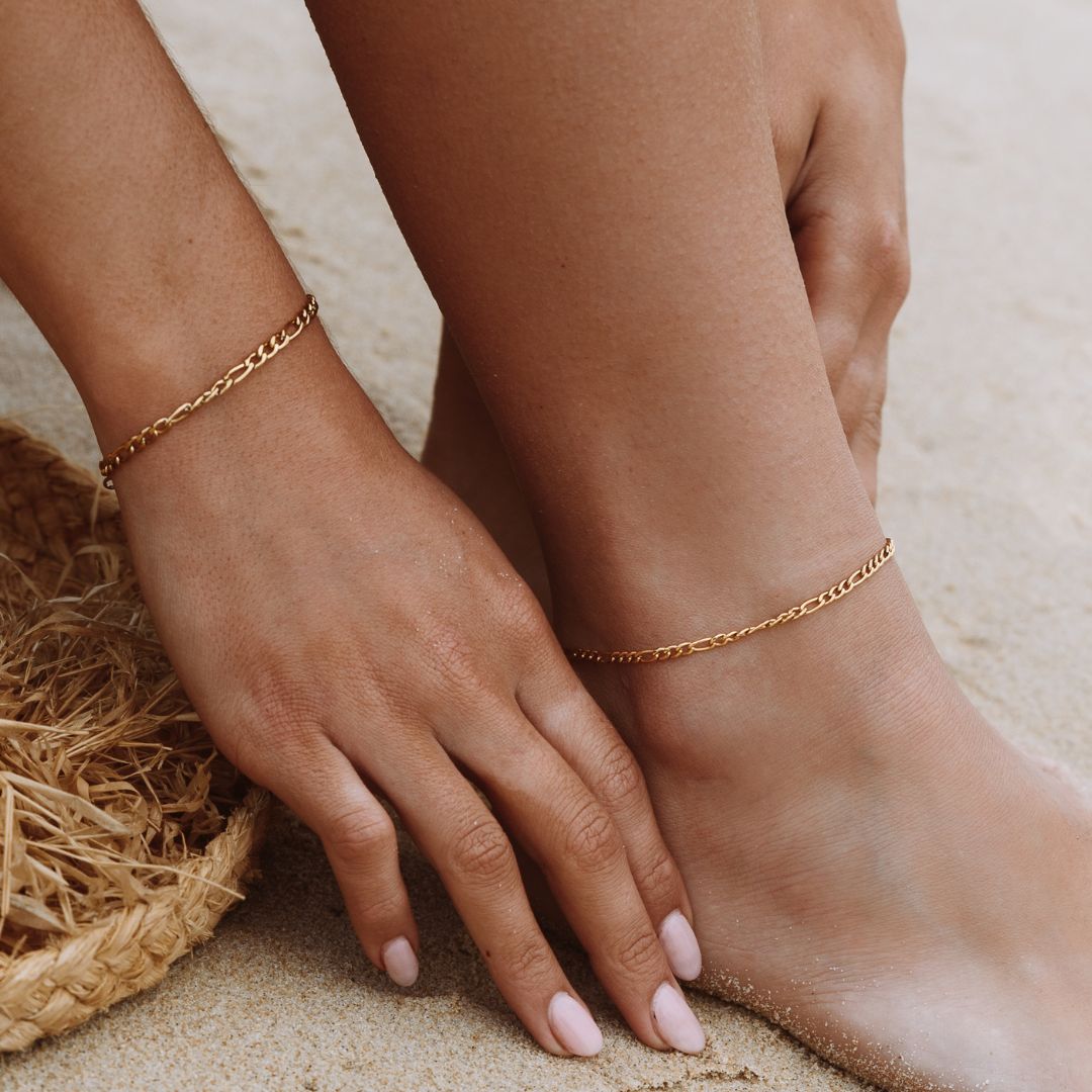 Amalfi - Elegant Figaro Anklet for Women
