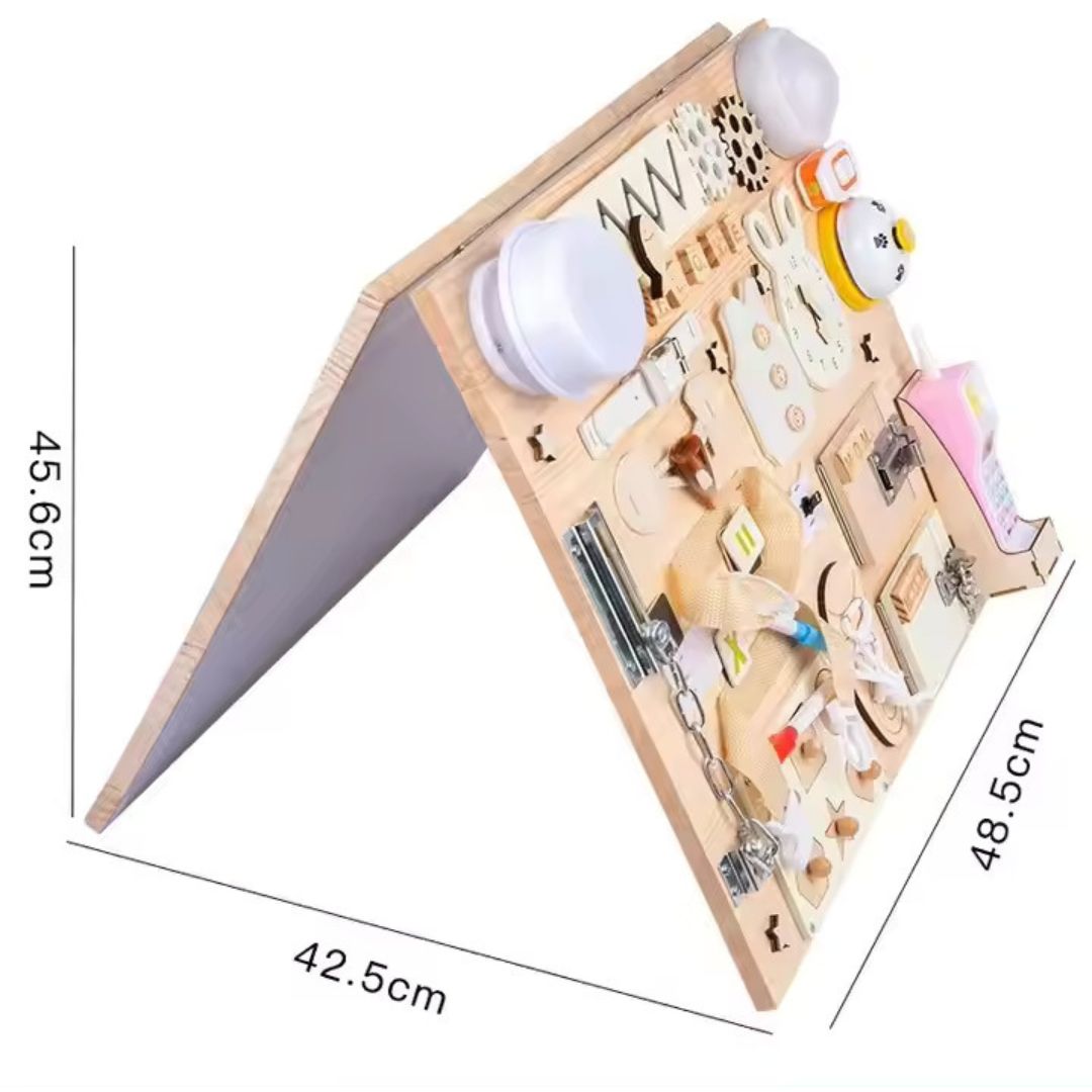 WoodPlay Board - Educational Sensory Busy Board for Kids