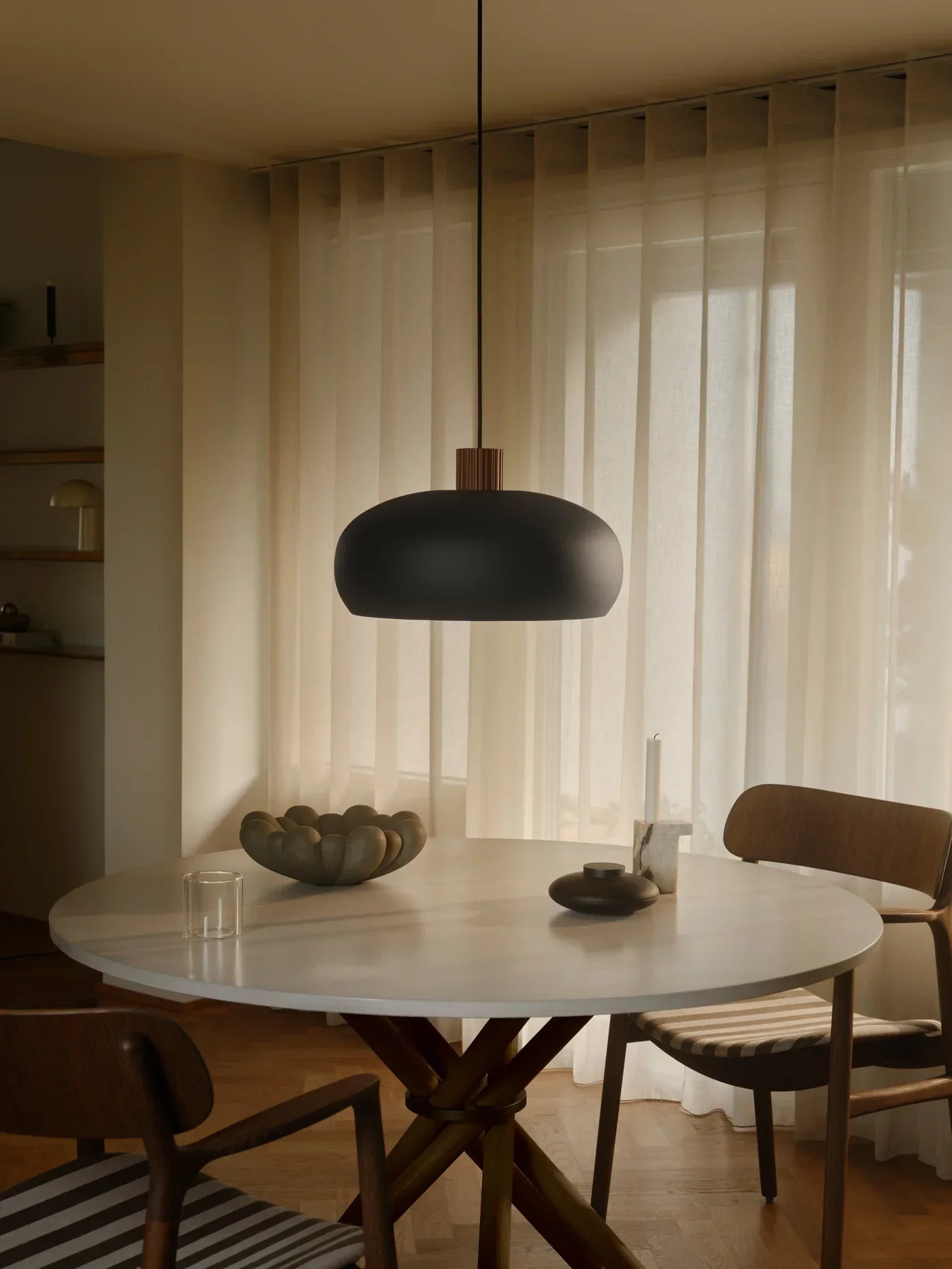 Aurelio Design Light - Black Wood Pendant Lamp with E27 Fitting