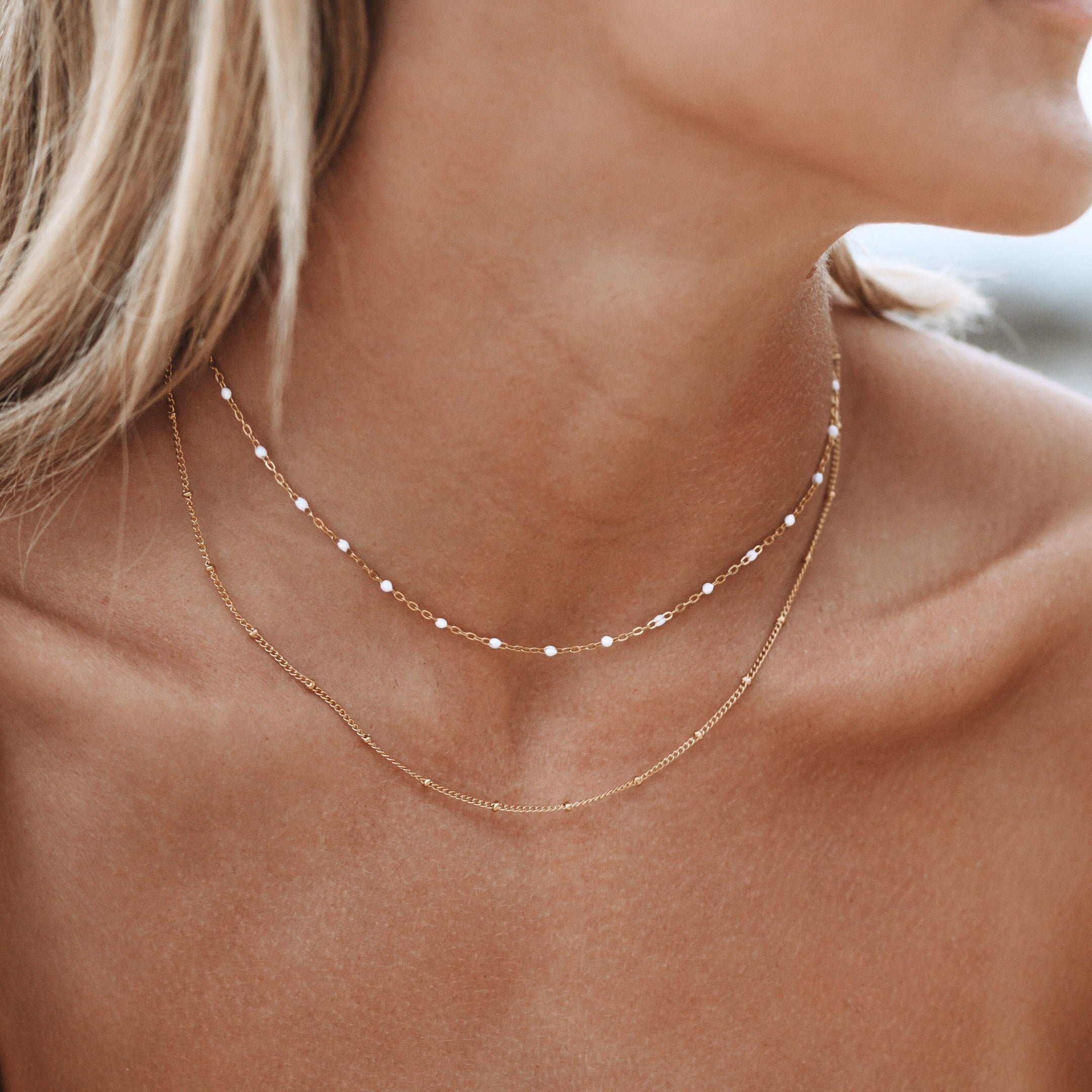 Amara - Double Beaded Choker Necklace for Women