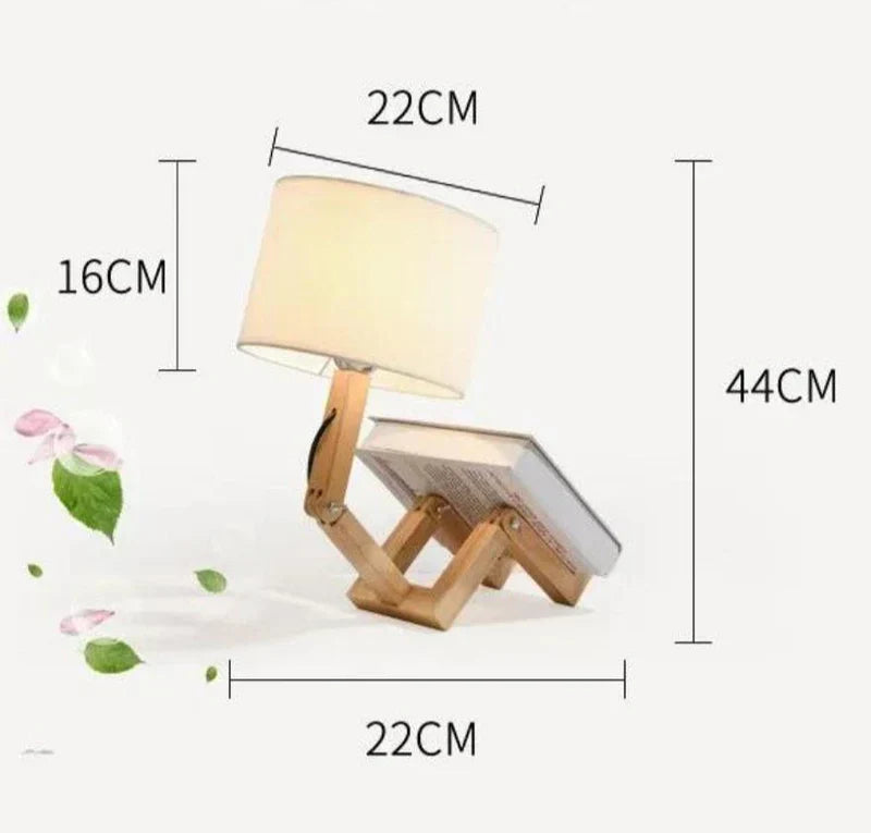 RutanFlex - Wooden Table Lamp with Shelf