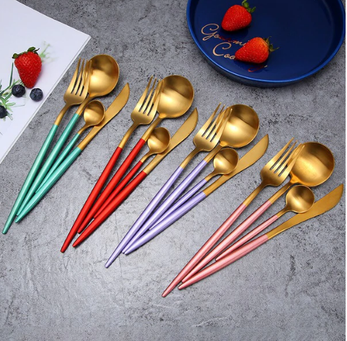 Luxe 24-Piece Gold-Silver Cutlery Set