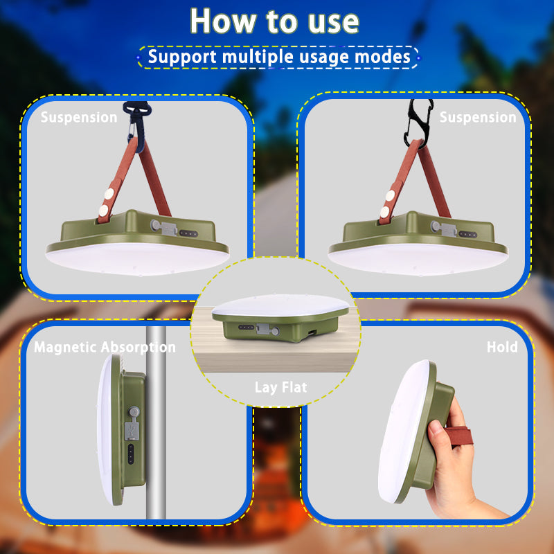 PowerGlow - Rechargeable LED Camping Lantern with Magnetic Base