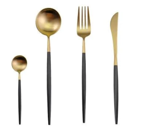 Luxe 24-Piece Gold-Silver Cutlery Set