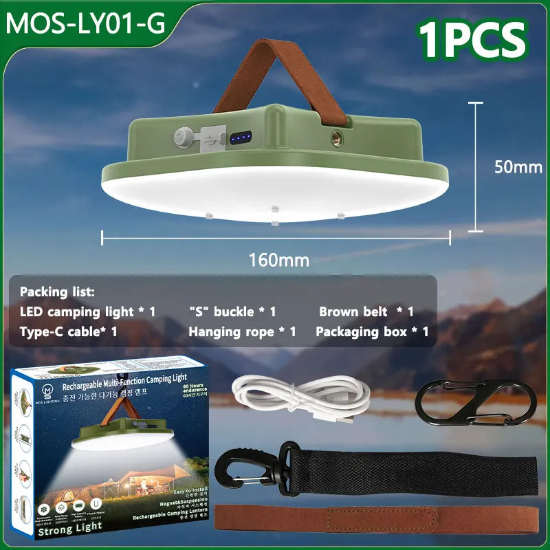 PowerGlow - Rechargeable LED Camping Lantern with Magnetic Base