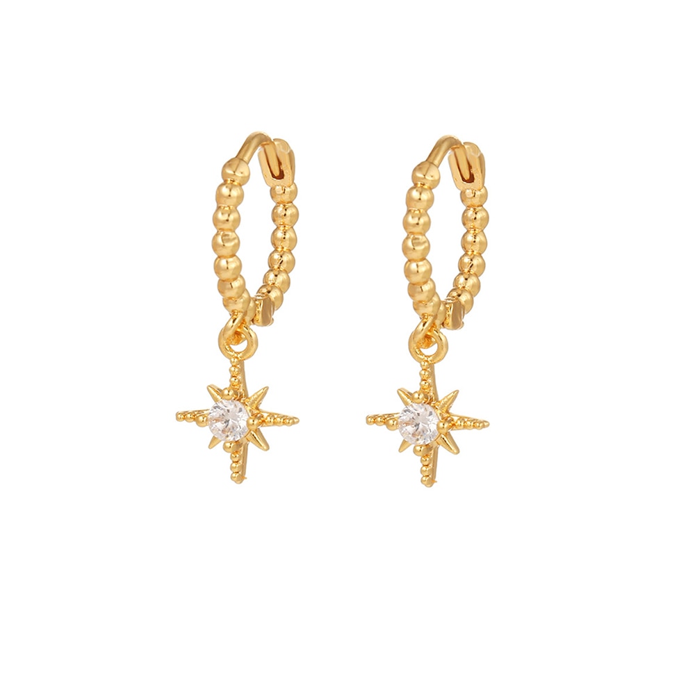 StarGlow Earrings - Celestial Star Stud and Hoop Set