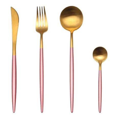 Luxe 24-Piece Gold-Silver Cutlery Set