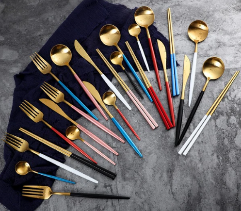Luxe 24-Piece Gold-Silver Cutlery Set