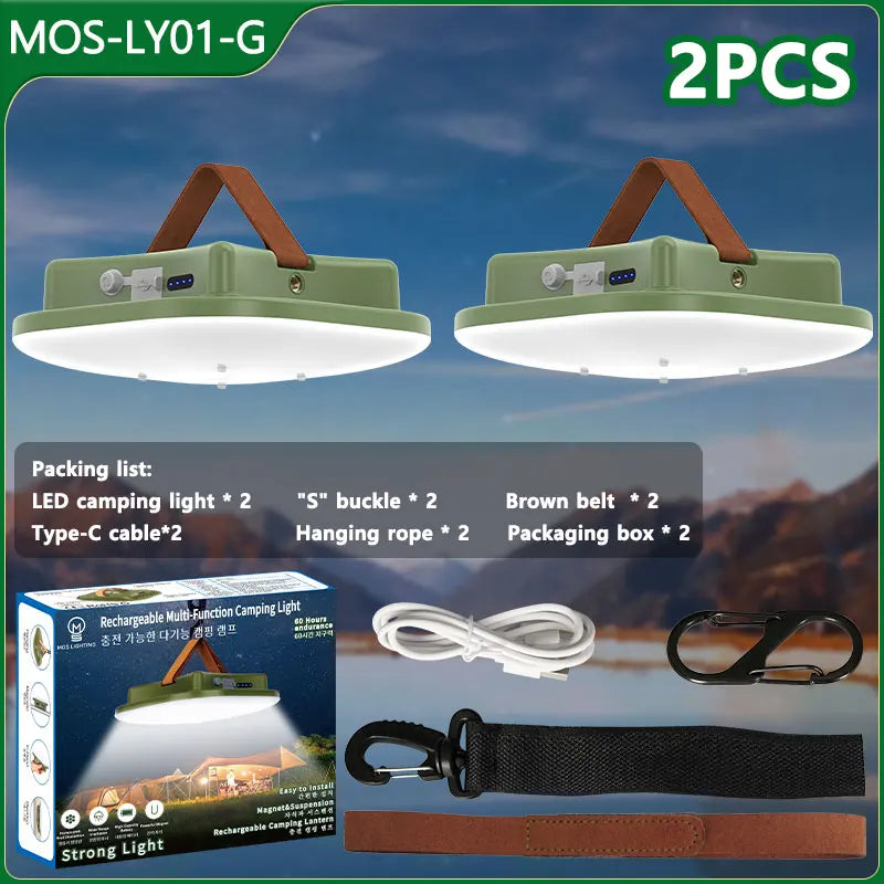 PowerGlow - Rechargeable LED Camping Lantern with Magnetic Base