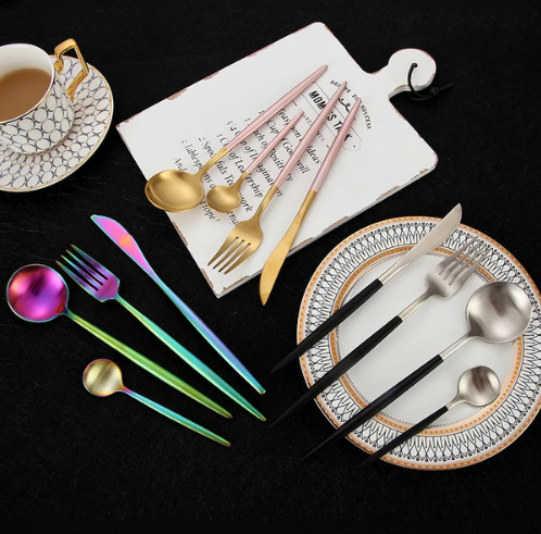 Luxe 24-Piece Gold-Silver Cutlery Set