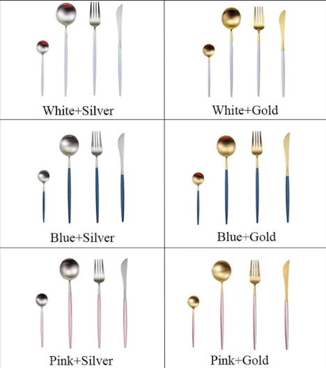 Luxe 24-Piece Gold-Silver Cutlery Set