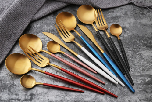 Luxe 24-Piece Gold-Silver Cutlery Set