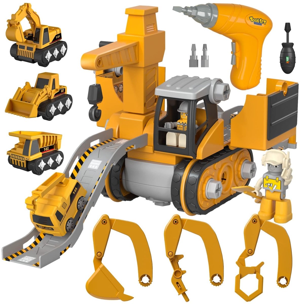 KidBuilder Construction Toy - Realistic Digger Play Set for Kids