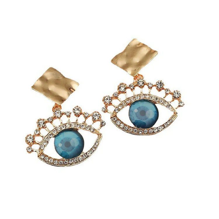 Nerina - Gold Vintage Evil Eye Drop Earrings for Women