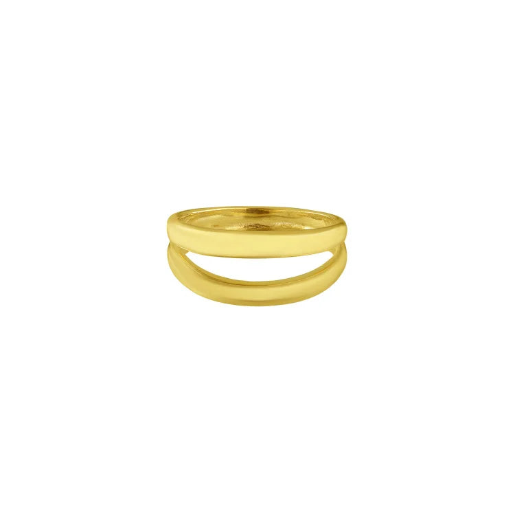 Aluna Double Band Ring - Minimalist Stackable Jewellery
