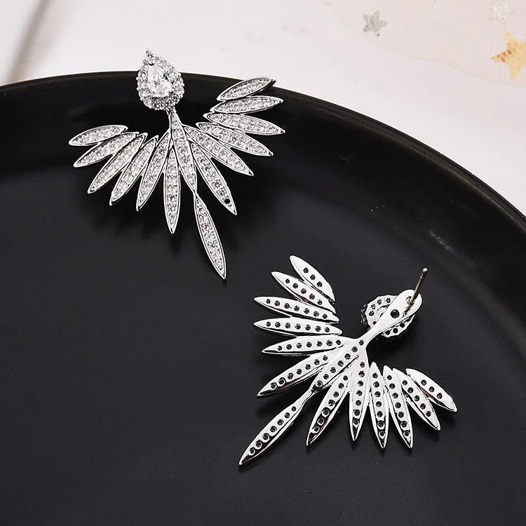 Celeste Silver Angel Wing Stud Earrings - S925