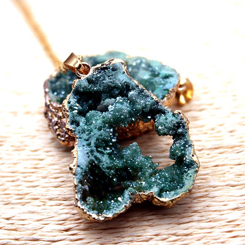 Natural Crystal Geode - Pendant Necklace