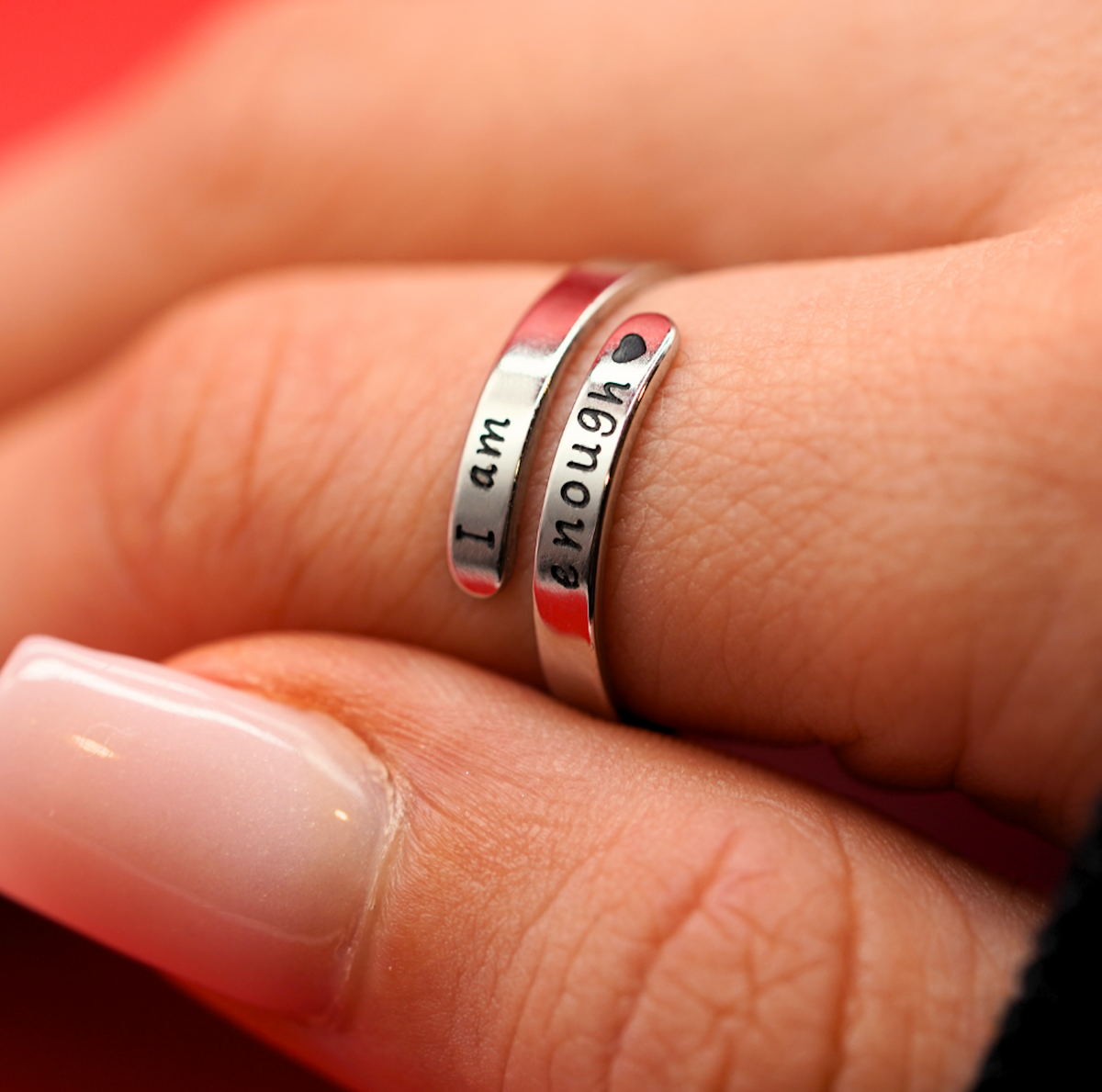 I Am Enough - Sterling Silver Affirmation Ring