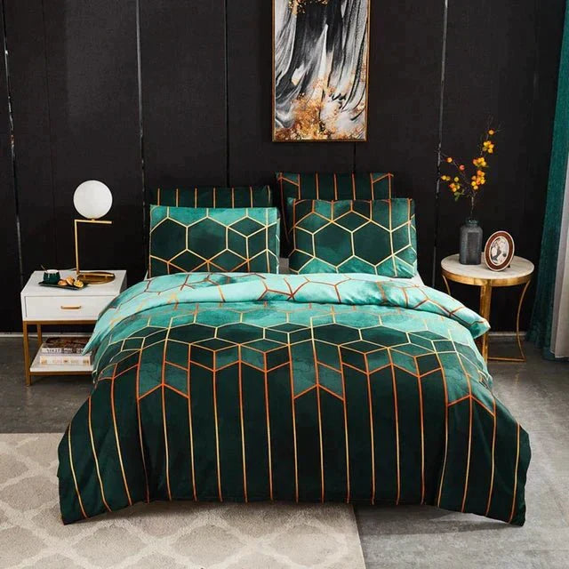 Geometric Duvet Cover - Breathable & Cooling