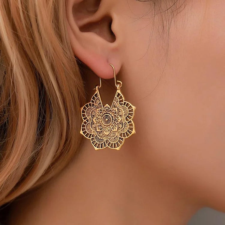 Isolde - Lotus Mandala Earrings for Women