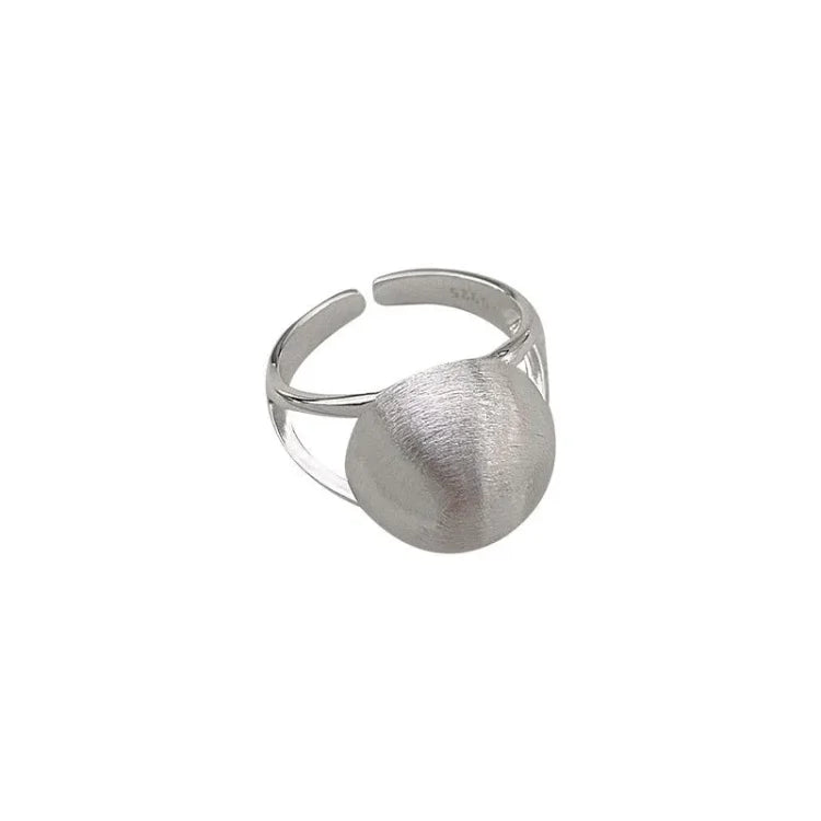 Lucienne - Brushed Silver Half-Dome Ring for Women