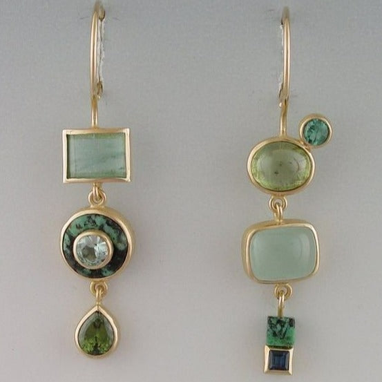 Floriana - Retro Green Vintage Earrings for Women