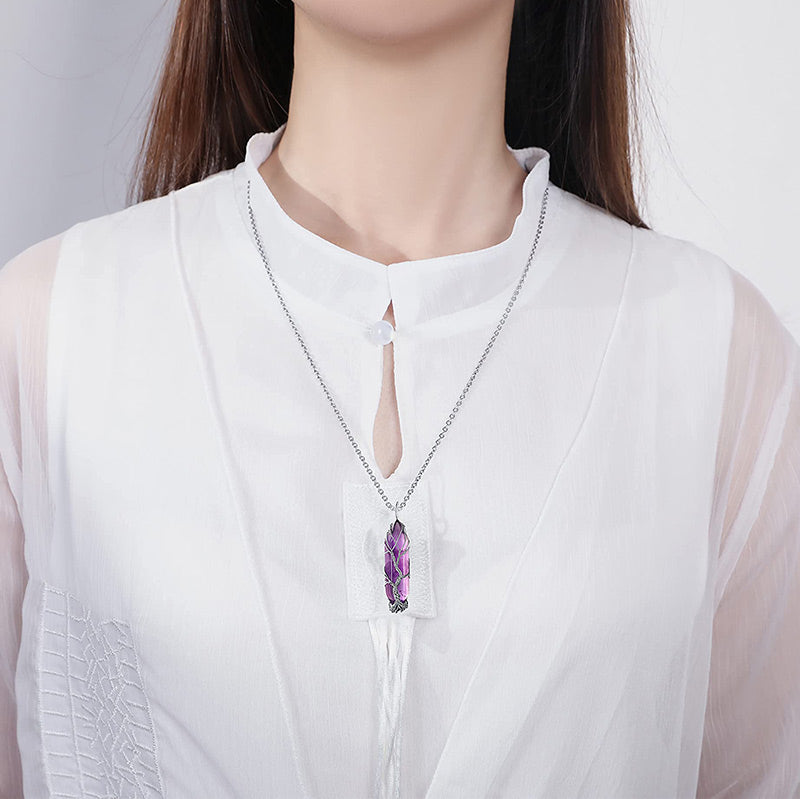 Elara - Tree of Life Crystal Gemstone Necklace for Women