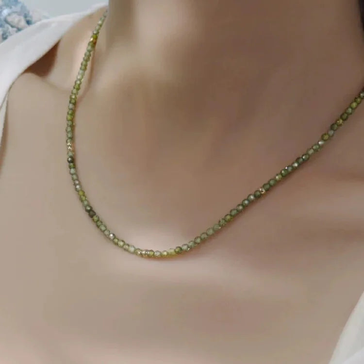 Celeste - Olive Green Zirconia Necklace for Women