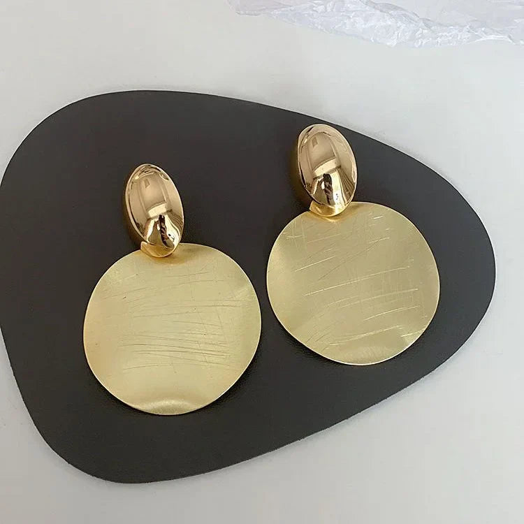 Amaya - Gold Round Drop Earrings for Women