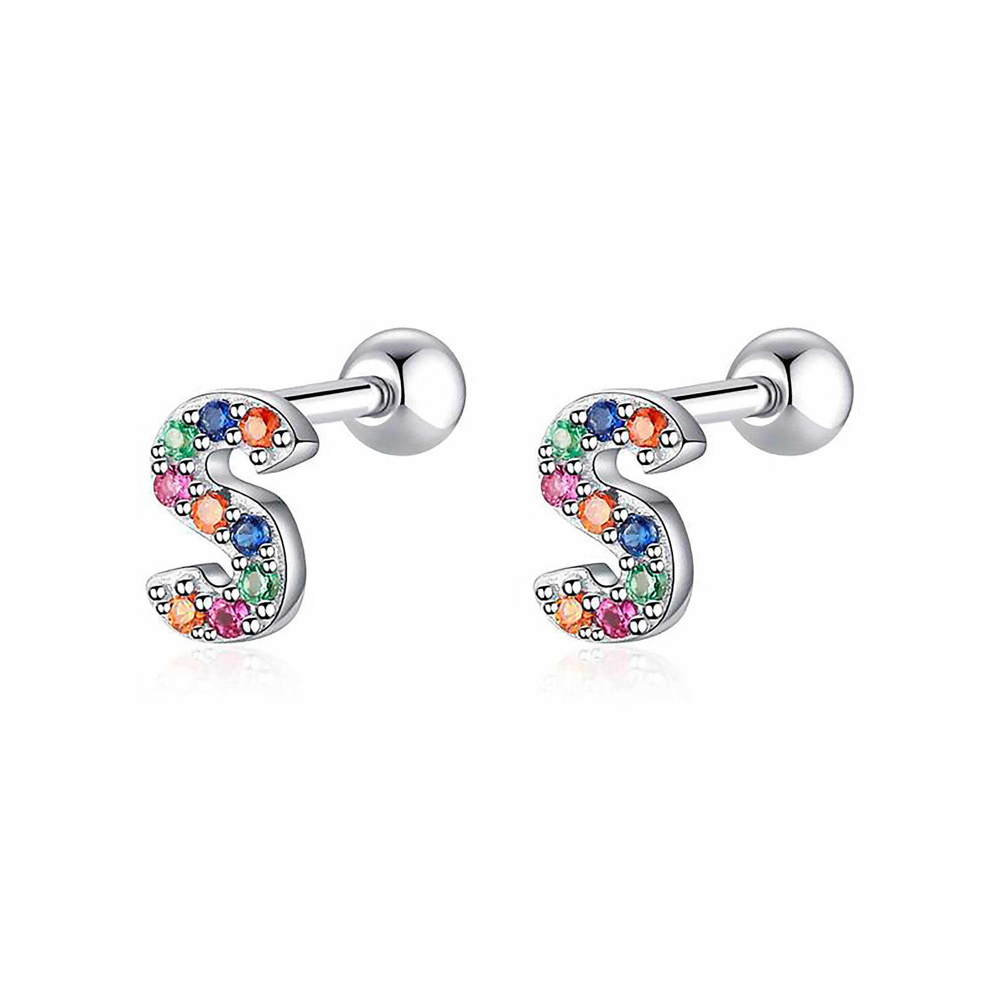 Letria - Colourful Initial Earrings for Women