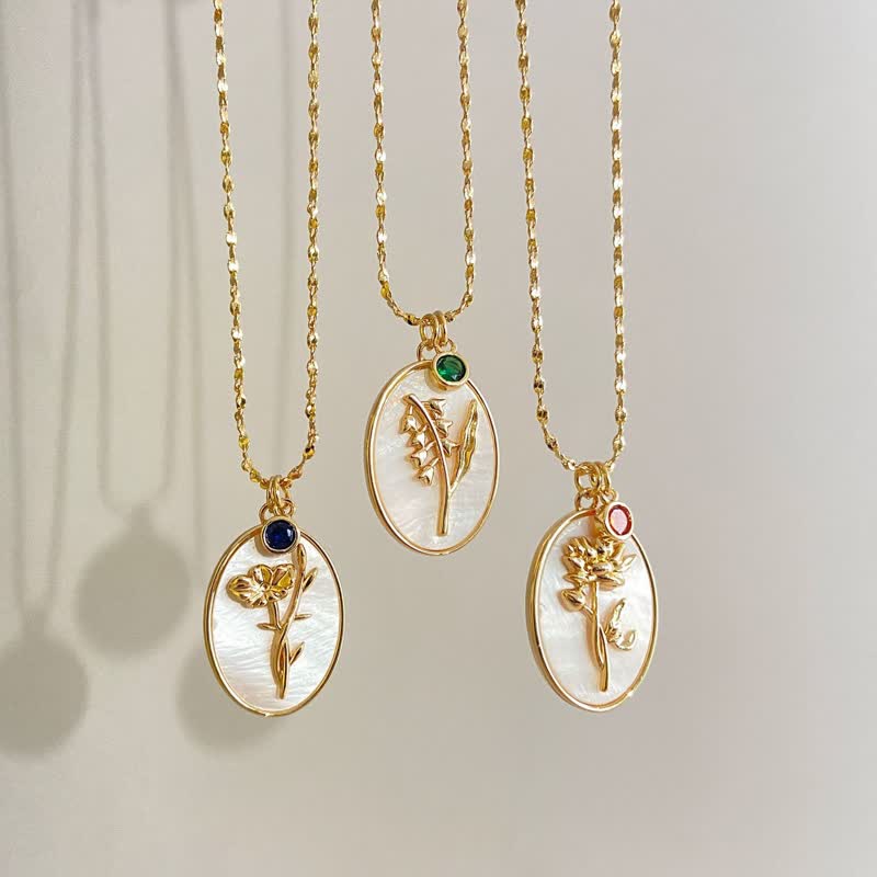 Aurora - Birthstone & Birth Flower Necklace for Women