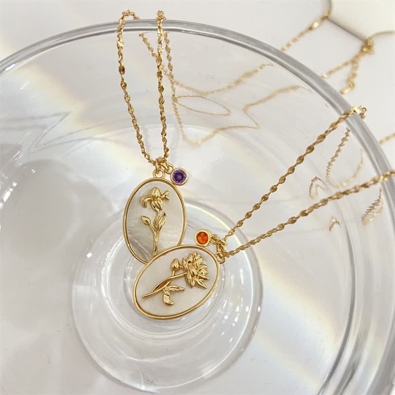 Aurora - Birthstone & Birth Flower Necklace for Women