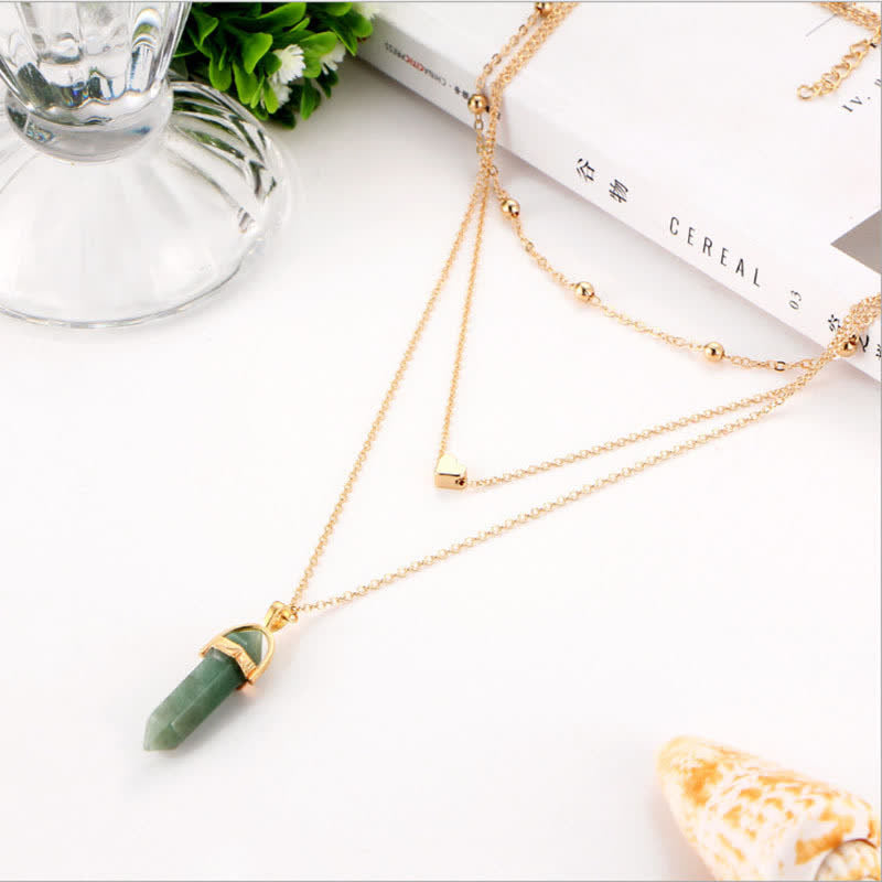 Aurora - Hexagon Natural Crystal Gemstone Necklace