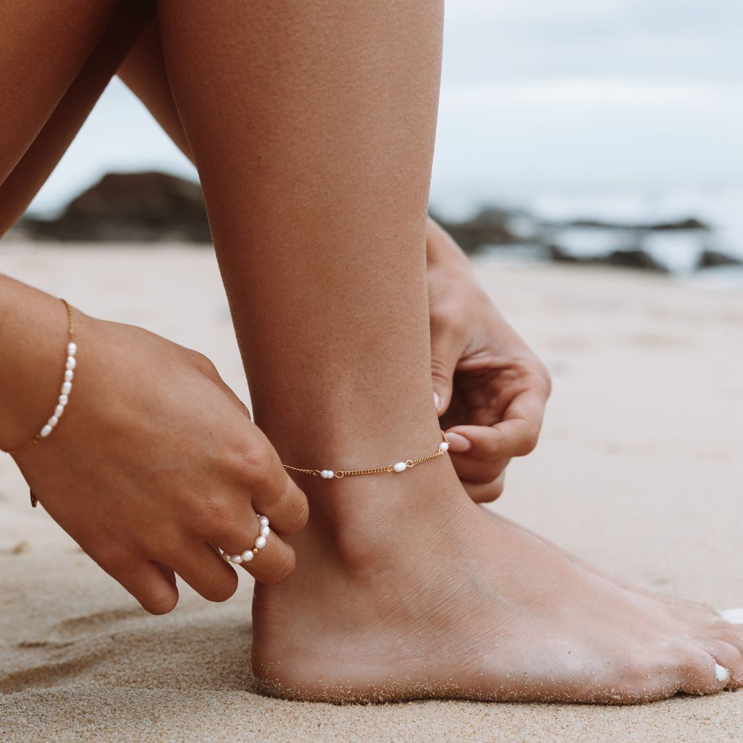 Mira - Freshwater Pearl Anklet for Women