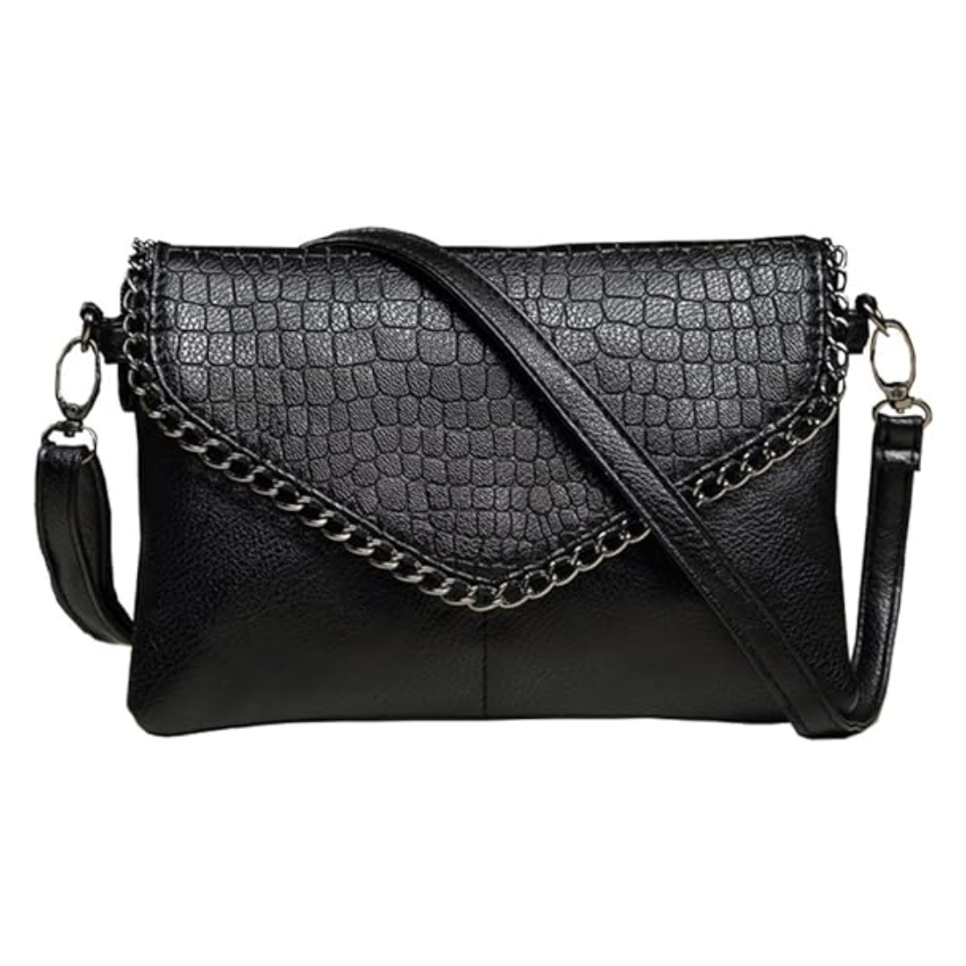 Alexa Clutch - Elegant Crocodile-Print Evening Bag
